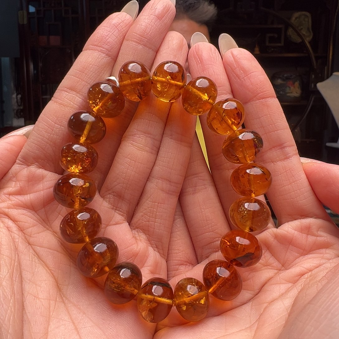 琥珀裸石未镶嵌抚顺琥珀10297。13mm