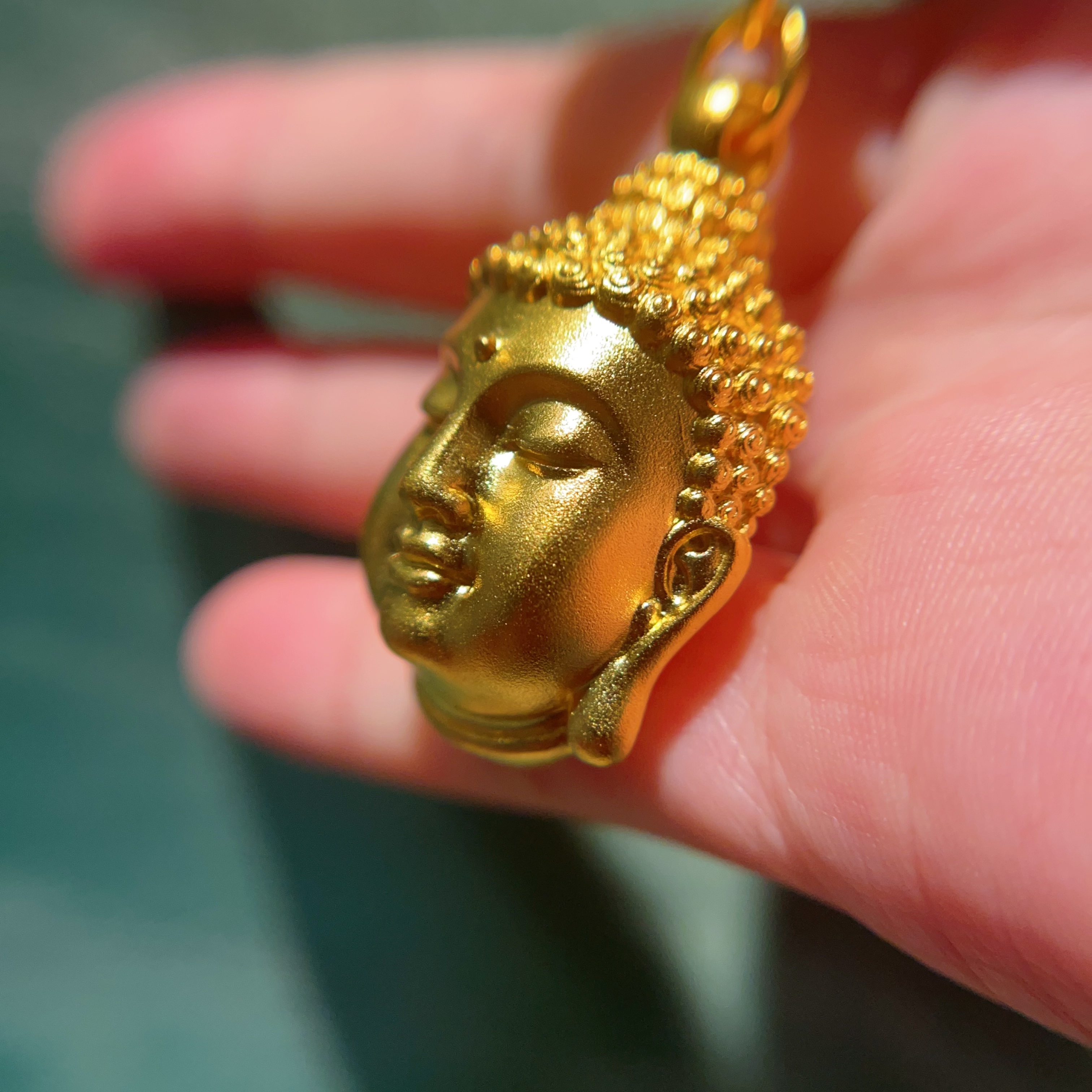 吊坠足银 厚包了金的大日如来佛吊坠轻奢时尚精致项坠