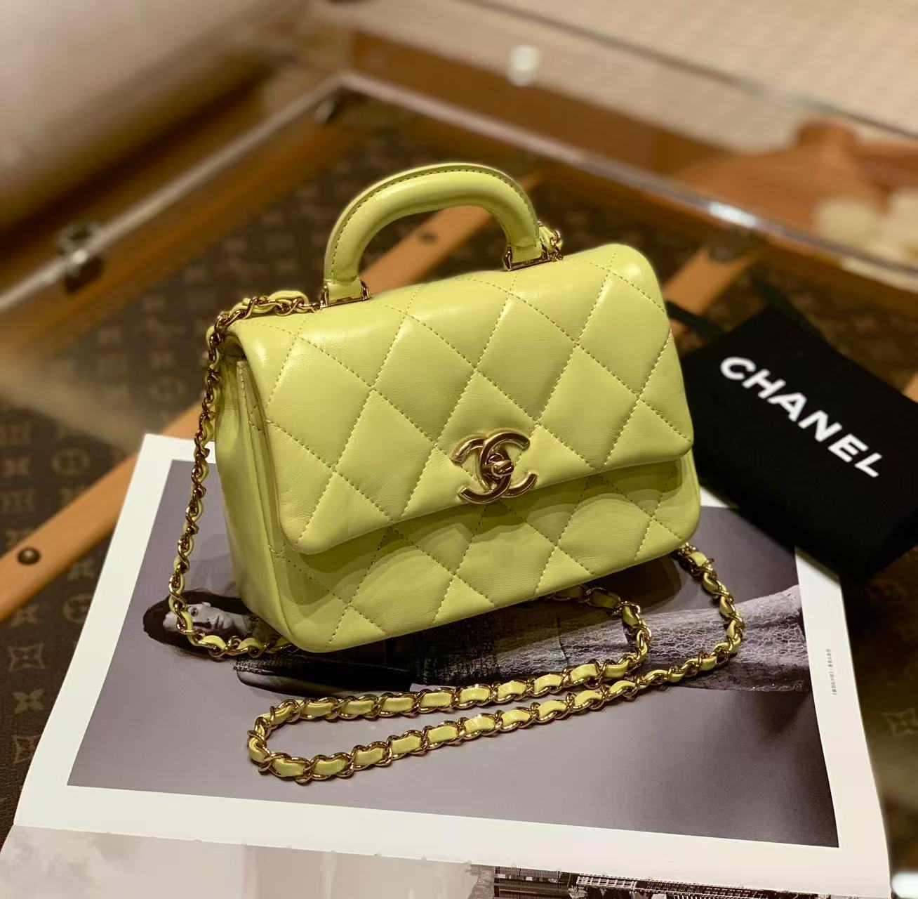 未使用 Chanel/香奈儿 壹臻/嫩芽黄咩手柄方胖子 69641843 
