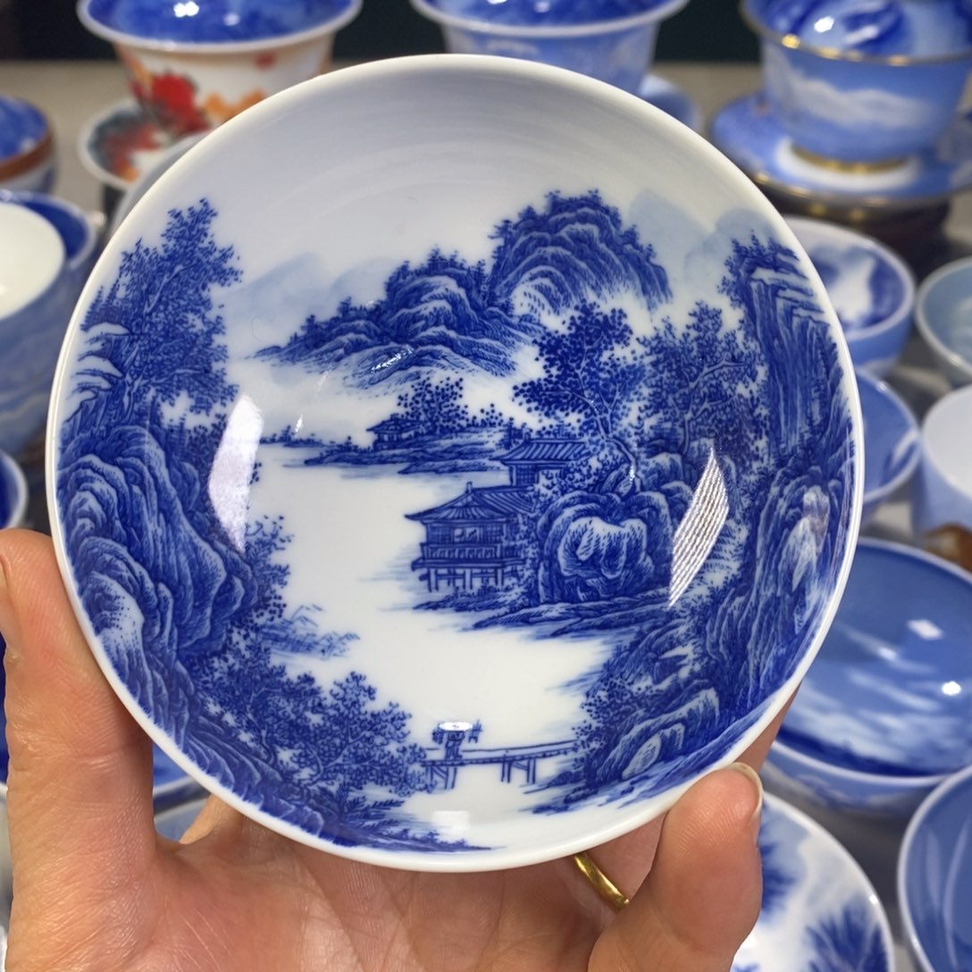 青花山水主人杯杯