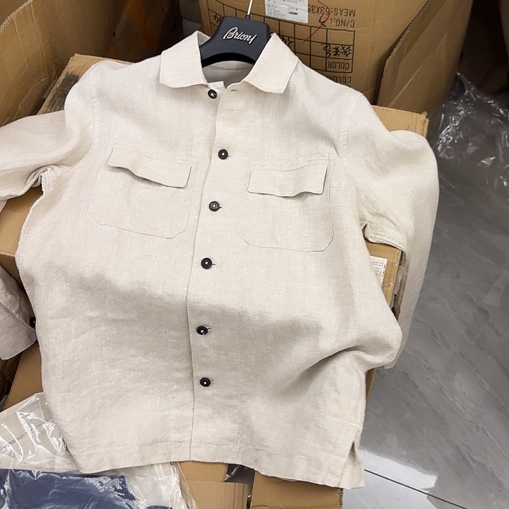 亚麻长袖衬衫外套50码