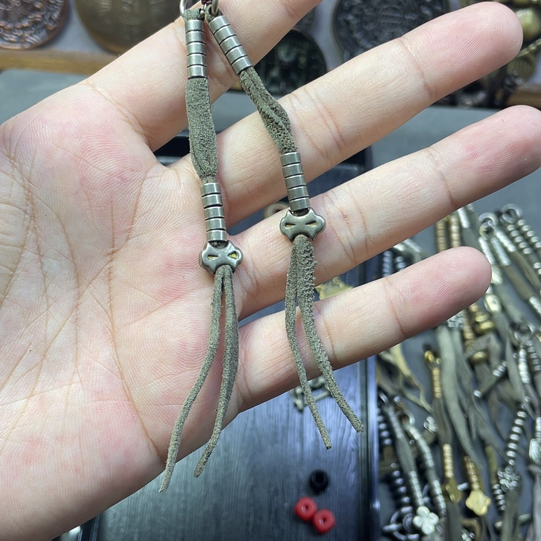 宸***阳白铜格桑花计数器一对