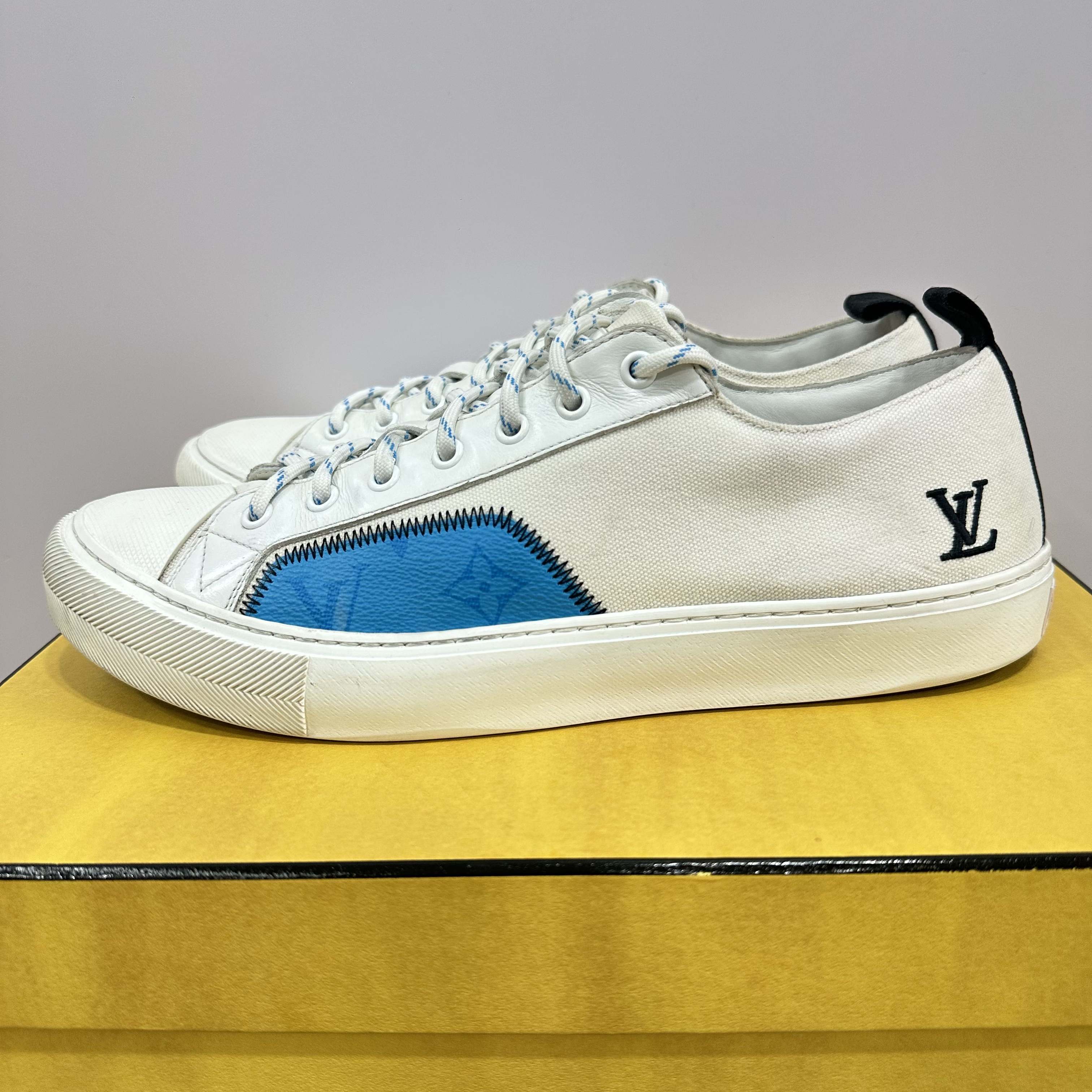 95新 LouisVuitton/路易威登 42码 Tattoo 蓝白 低帮板鞋F0102