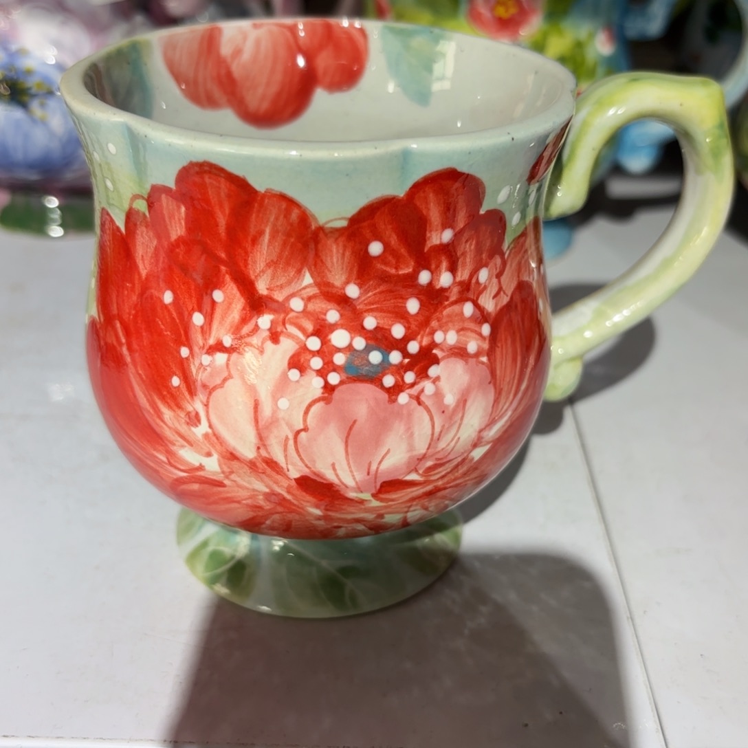 瓷片景德镇手绘高温釉下彩陶瓷茶具