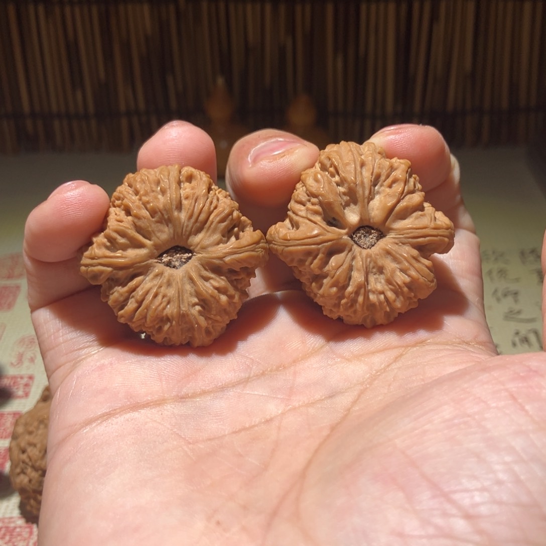 文玩核桃把件A*.38尺全品三角桩窝头桩涿鹿南疆石