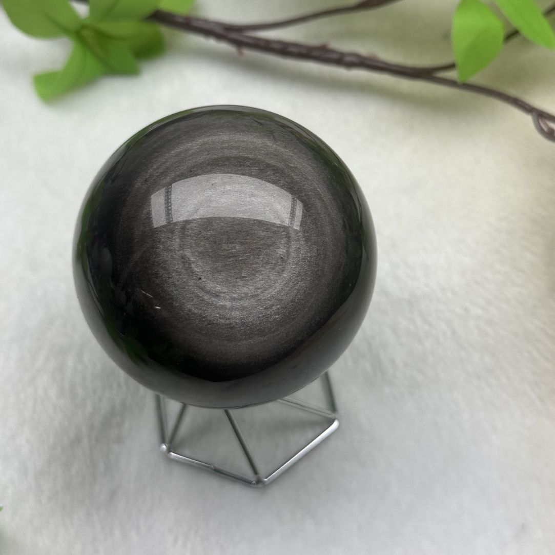天然银曜石球黑曜石球7.33厘米