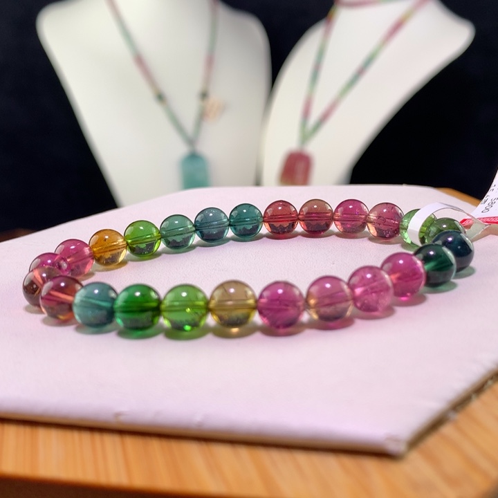 双色碧玺手链未镶嵌