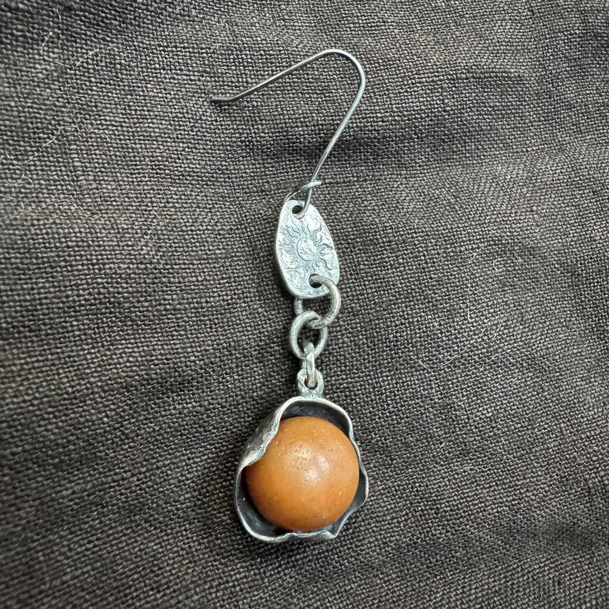 足银耳饰 手工制作，9999银单耳南小红耳饰（已实物为准）