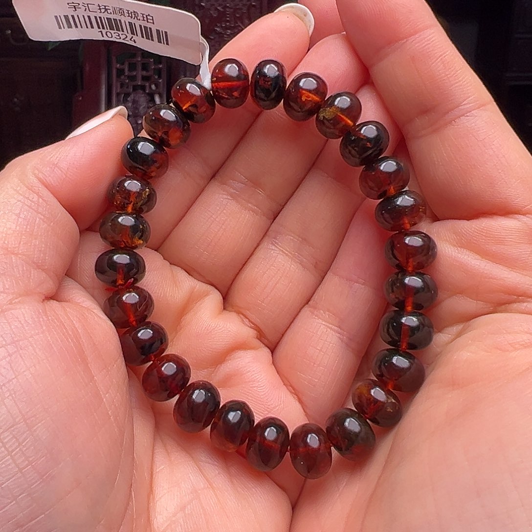 琥珀裸石未镶嵌抚顺琥珀10324。10m m