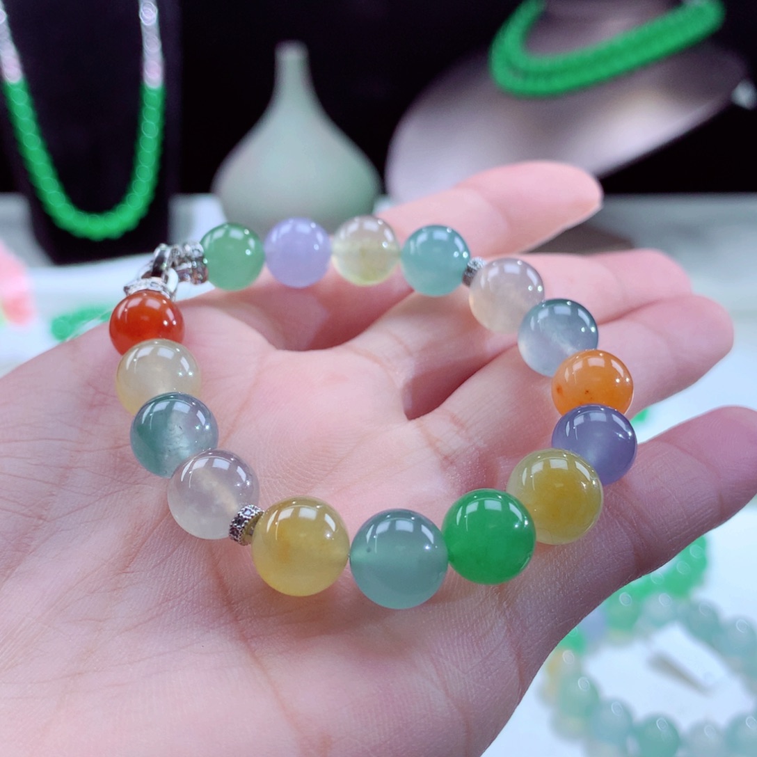 翡翠手链未镶嵌卡10mm