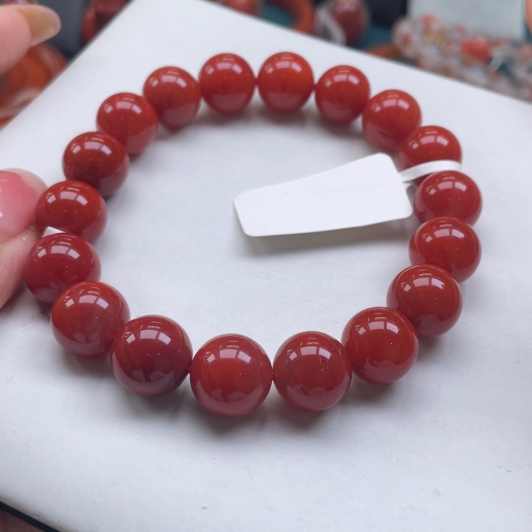 南红玛瑙未镶嵌川料南红牛血红单圈11+mm