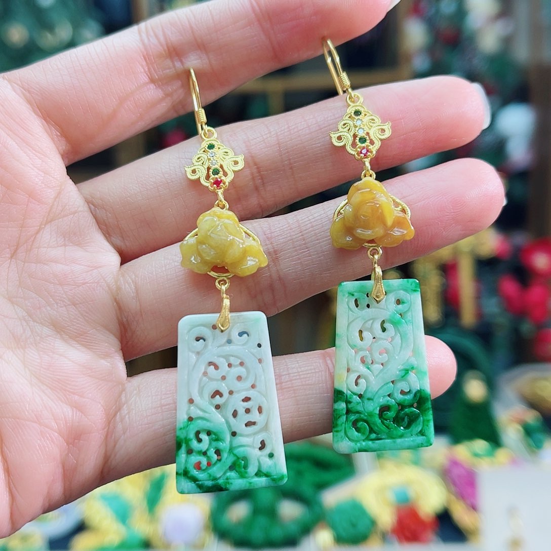 合金翡翠耳饰48小时鉴赏期1