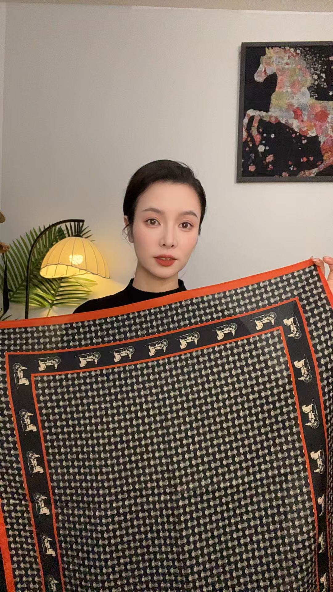 【字母马拉车】65*65小方巾气质风时尚搭配秋冬洋气百搭风围巾 保暖