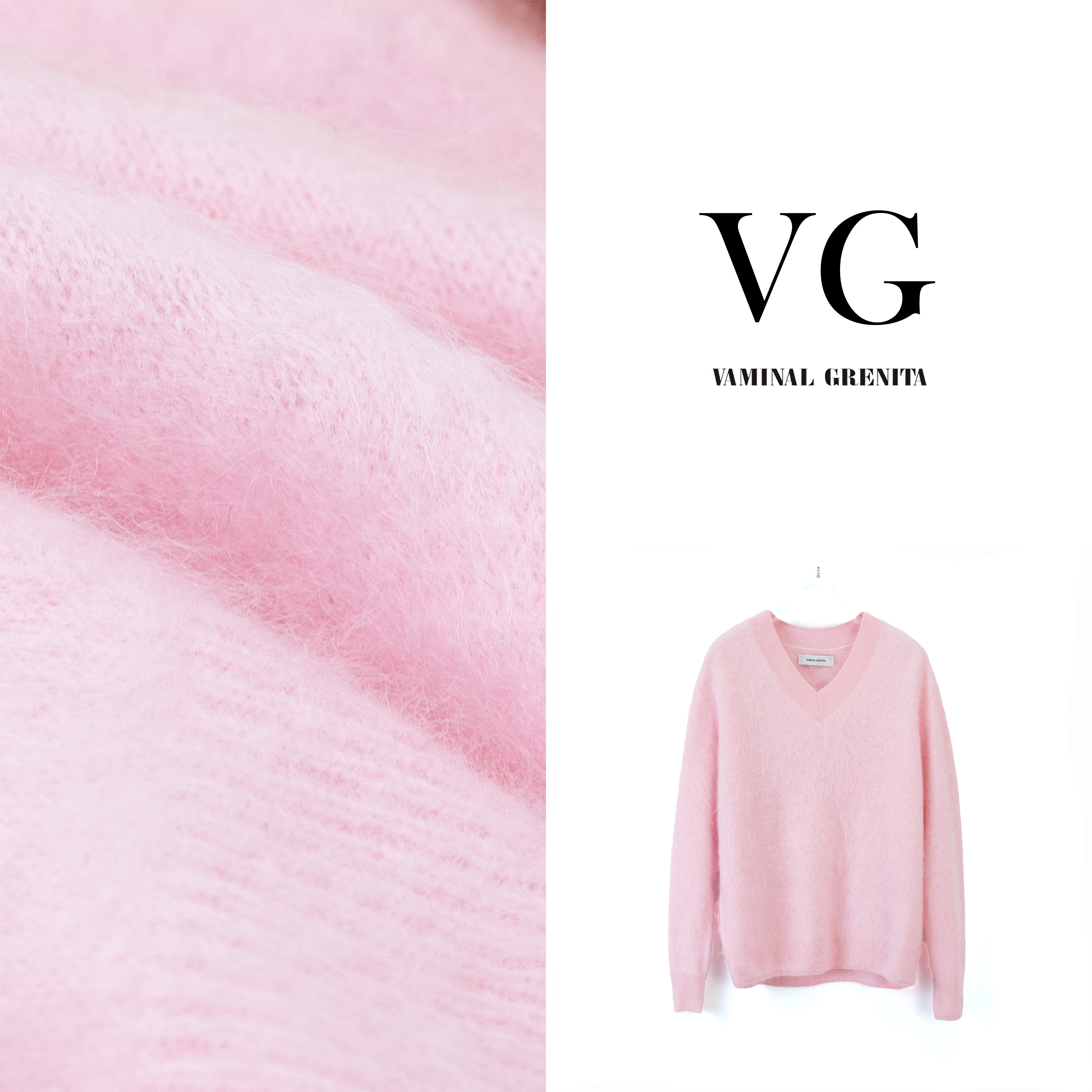 VG84447 --V领山羊绒拉绒衫