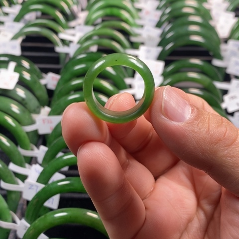 和田玉（碧玉）戒指未镶嵌N**E