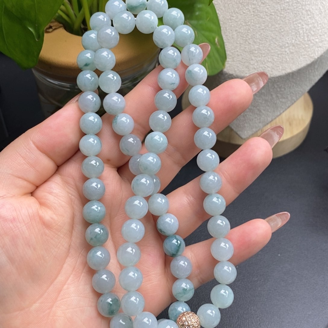 翡翠颈饰未镶嵌缅甸天然A货翡翠