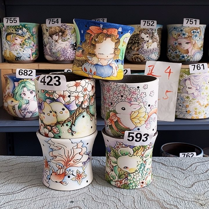 红陶景德镇多彩多肉花盆