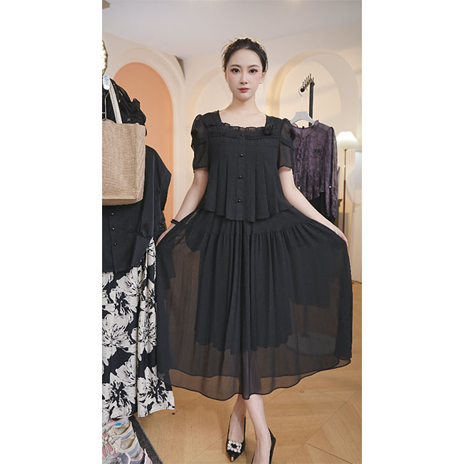 L8374 时尚洋气气质连衣裙2025年春夏新款优雅减龄显瘦