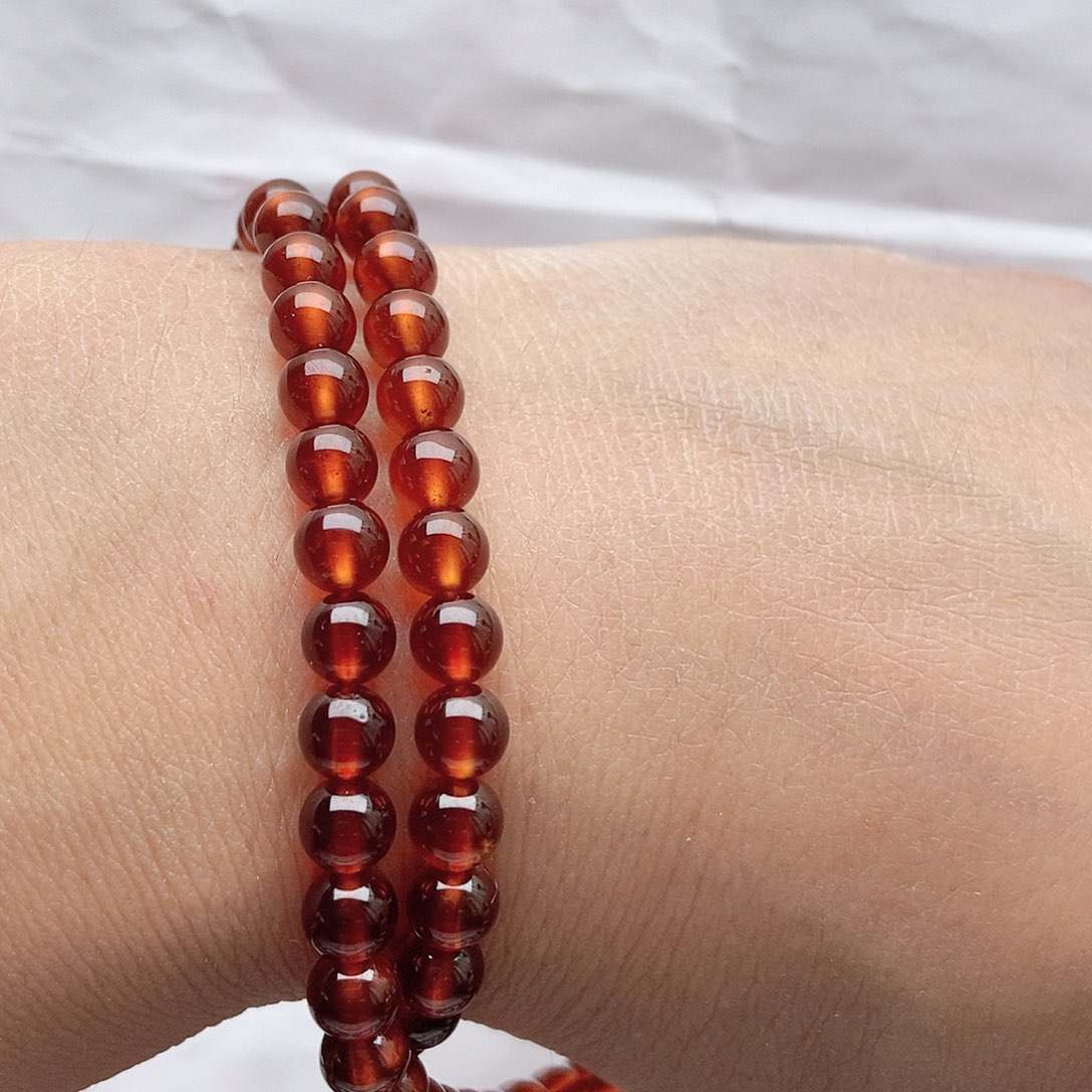 石榴石（芬达石）手链未镶嵌6.3