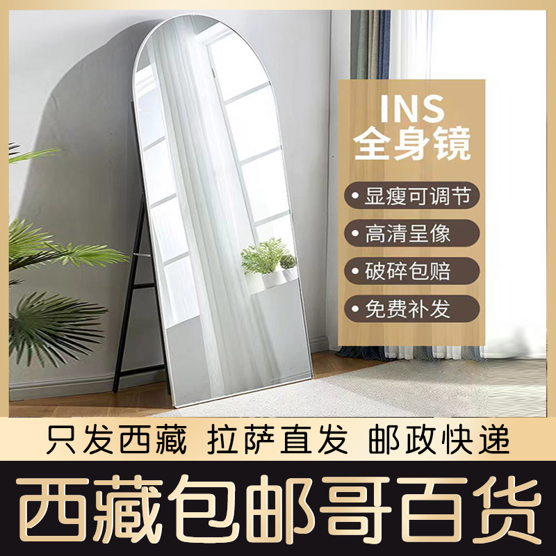 西藏包邮欧式ins全身镜子少女穿衣镜显瘦室落地镜网红自拍服装店