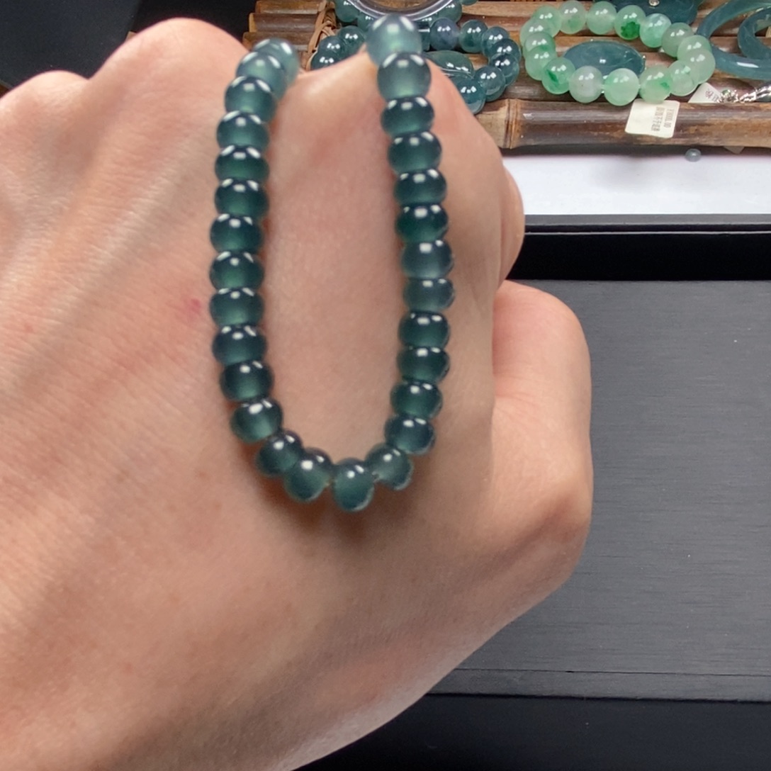 翡翠手串未镶嵌手链算盘珠55颗