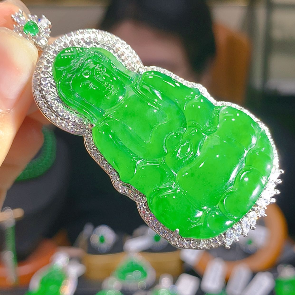 【闪购商品】翡翠颈饰银S925镶嵌5柒姐