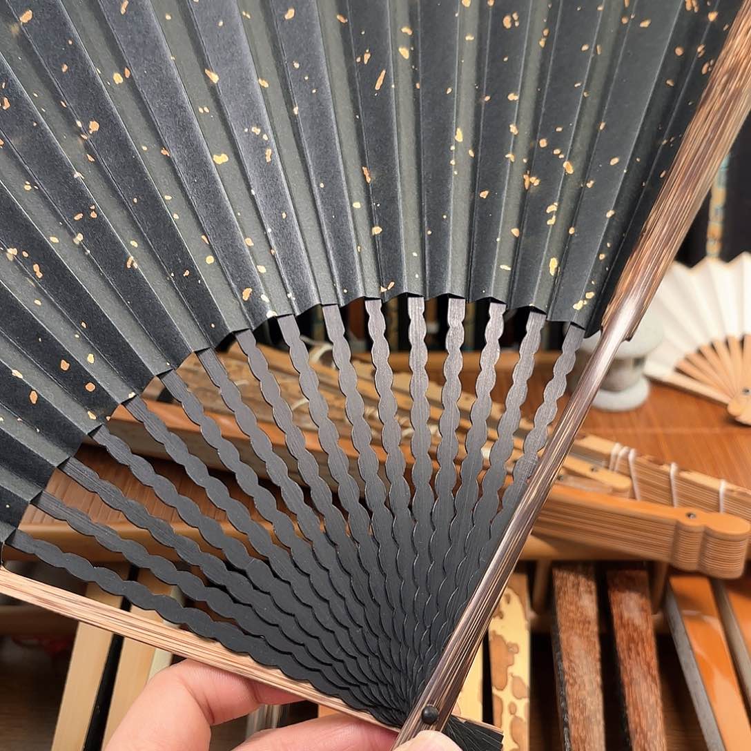 扇子小洒金龙鳞棕竹