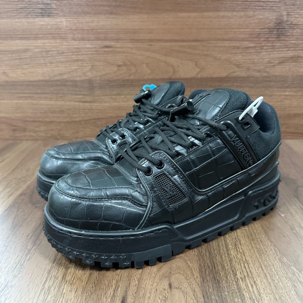 99新 LouisVuitton/路易威登 40码 trainer 黑色胖丁 低帮板鞋