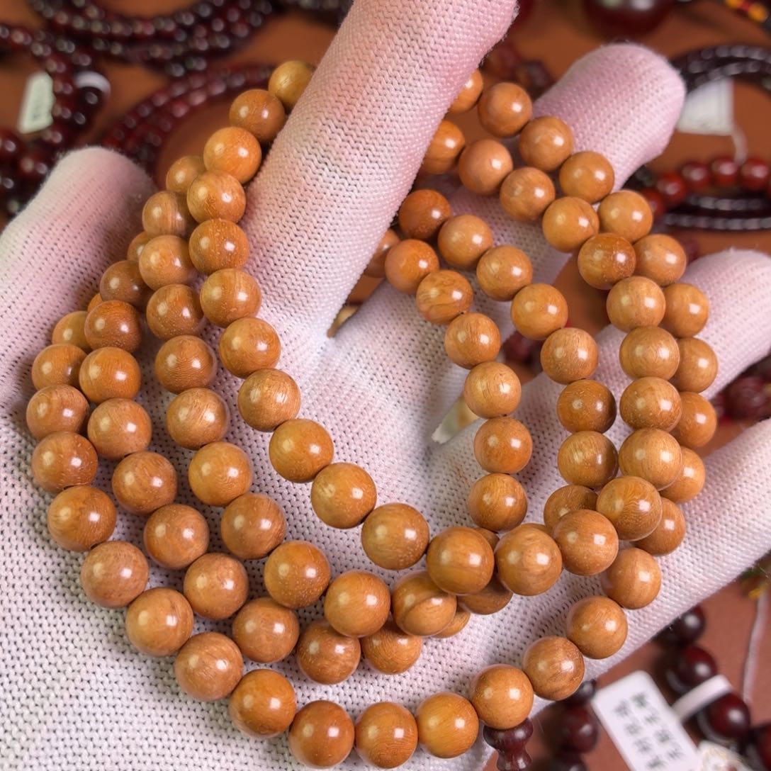 小叶紫檀手串/手链无胶无蜡8✖️108水波白皮料