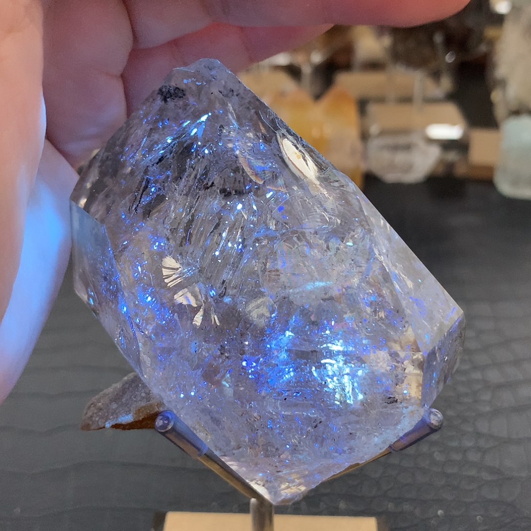 未镶嵌大型摆件（非配饰）水晶新疆油胆爆彩闪灵