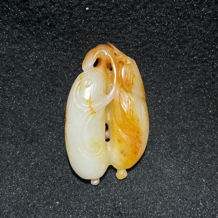 《清代》和田玉玉豆呈祥 山东国营文物商店 25061101116-1098