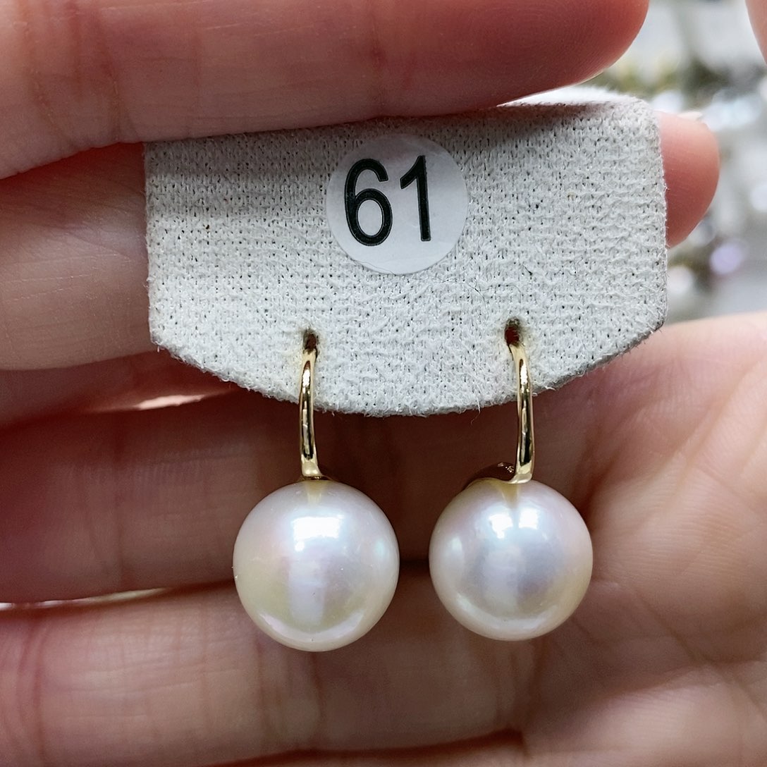 淡水珍珠耳饰银S925镀金镶嵌