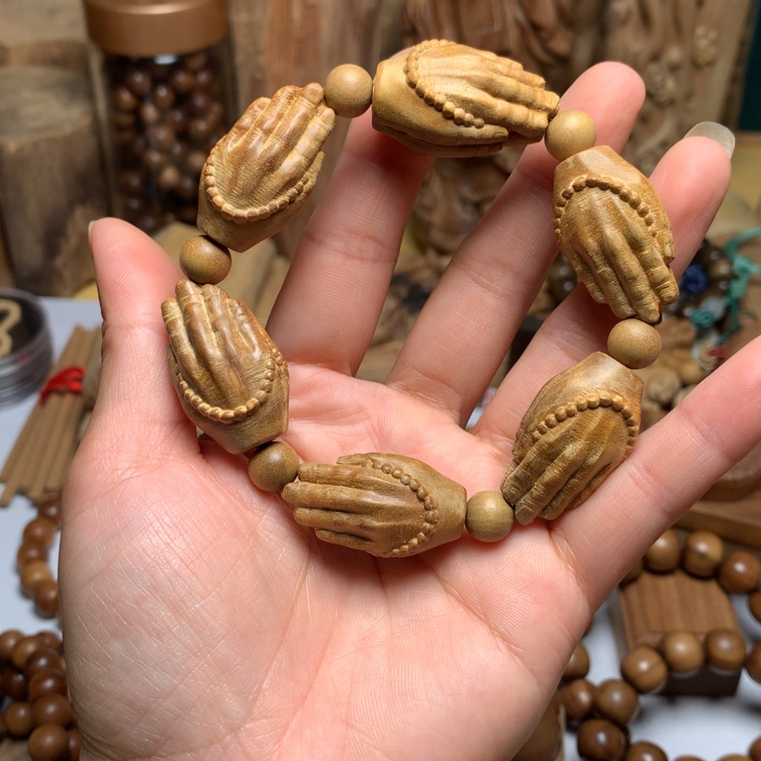 檀香木手串/手链老山檀香雕刻手串