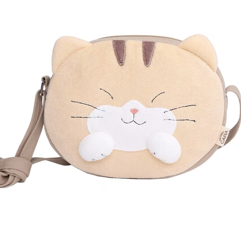 虎斑猫咪小圆包斜挎包卡拉猫原创萌甜美可爱小众设计包包
