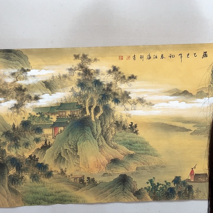 国画国画作品山水仿古任海鲜画