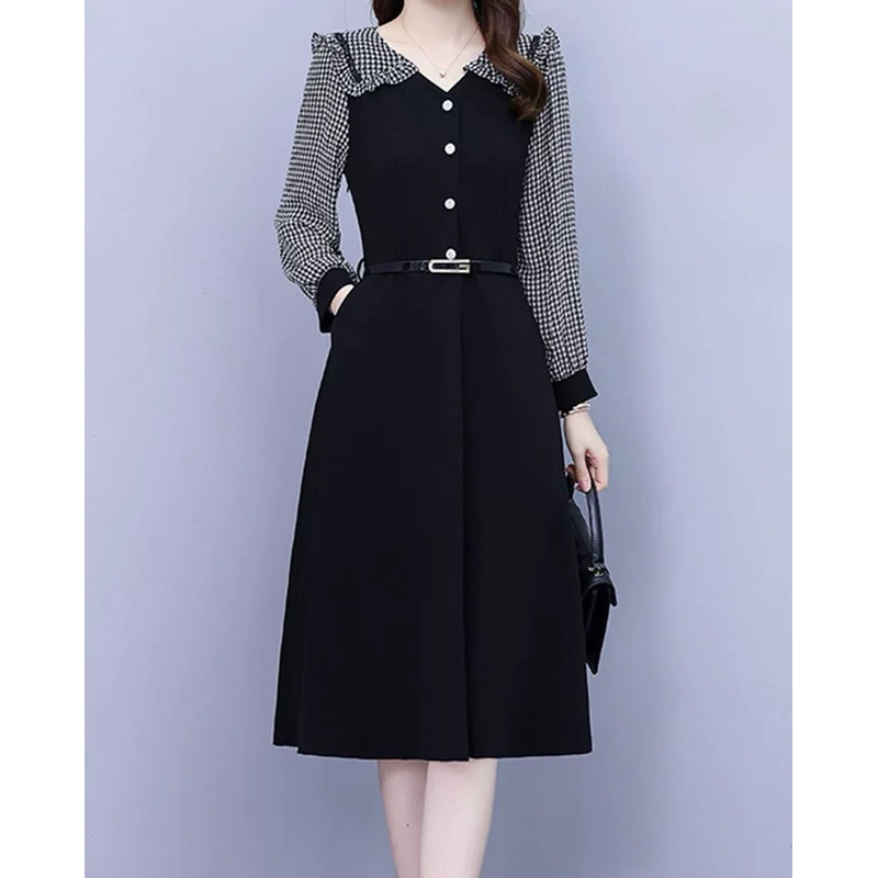 46【连衣裙】中长裙拼接常规秋季