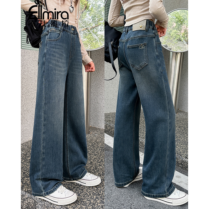 【二店】9378女童牛仔裤秋装儿童长裤直筒宽松高腰2025新款洋气大童