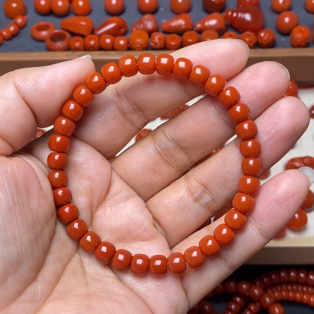 南红玛瑙配饰未镶嵌手串卡6.6