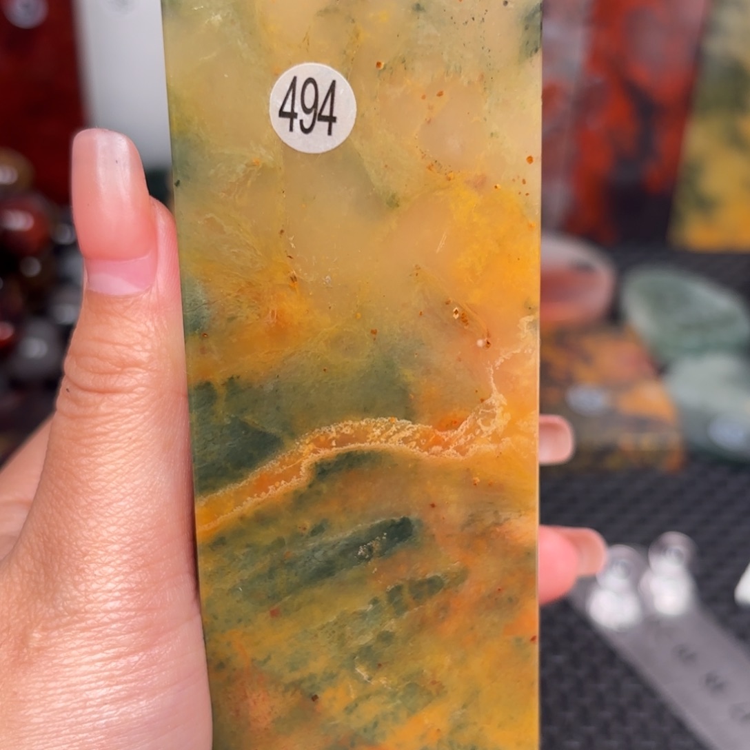 石材桂林鸡血意境印章摆件，编号：494