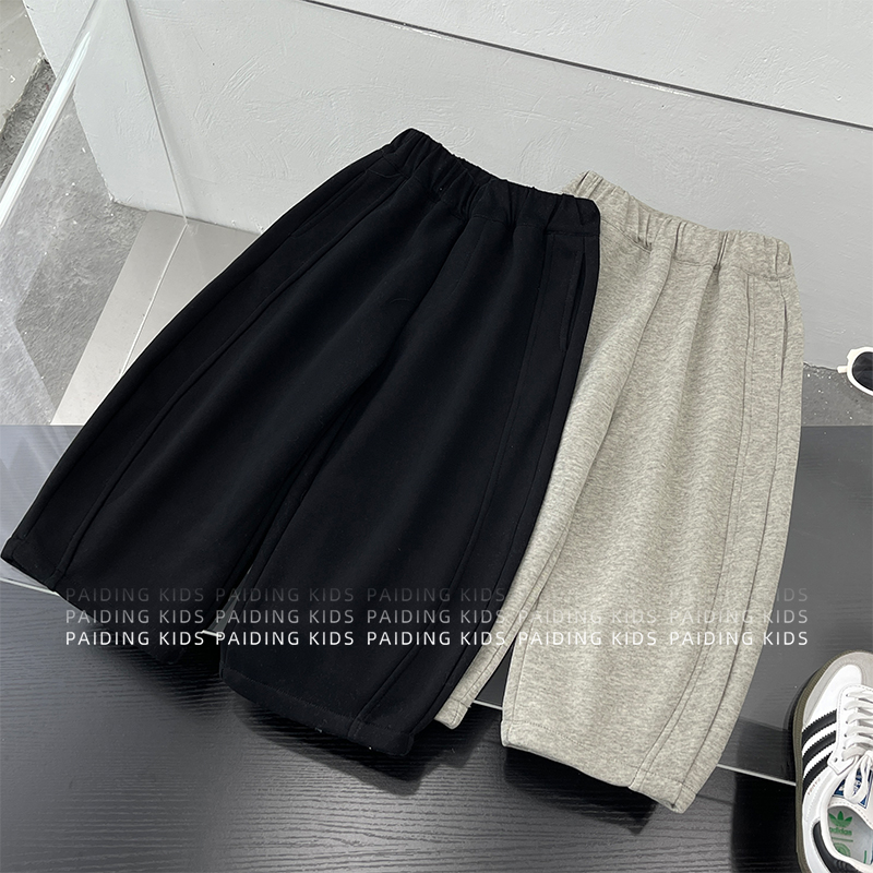 【小首尔】冬装儿童韩版时尚纯色简约百搭款加绒保暖休闲裤HCXZ4597