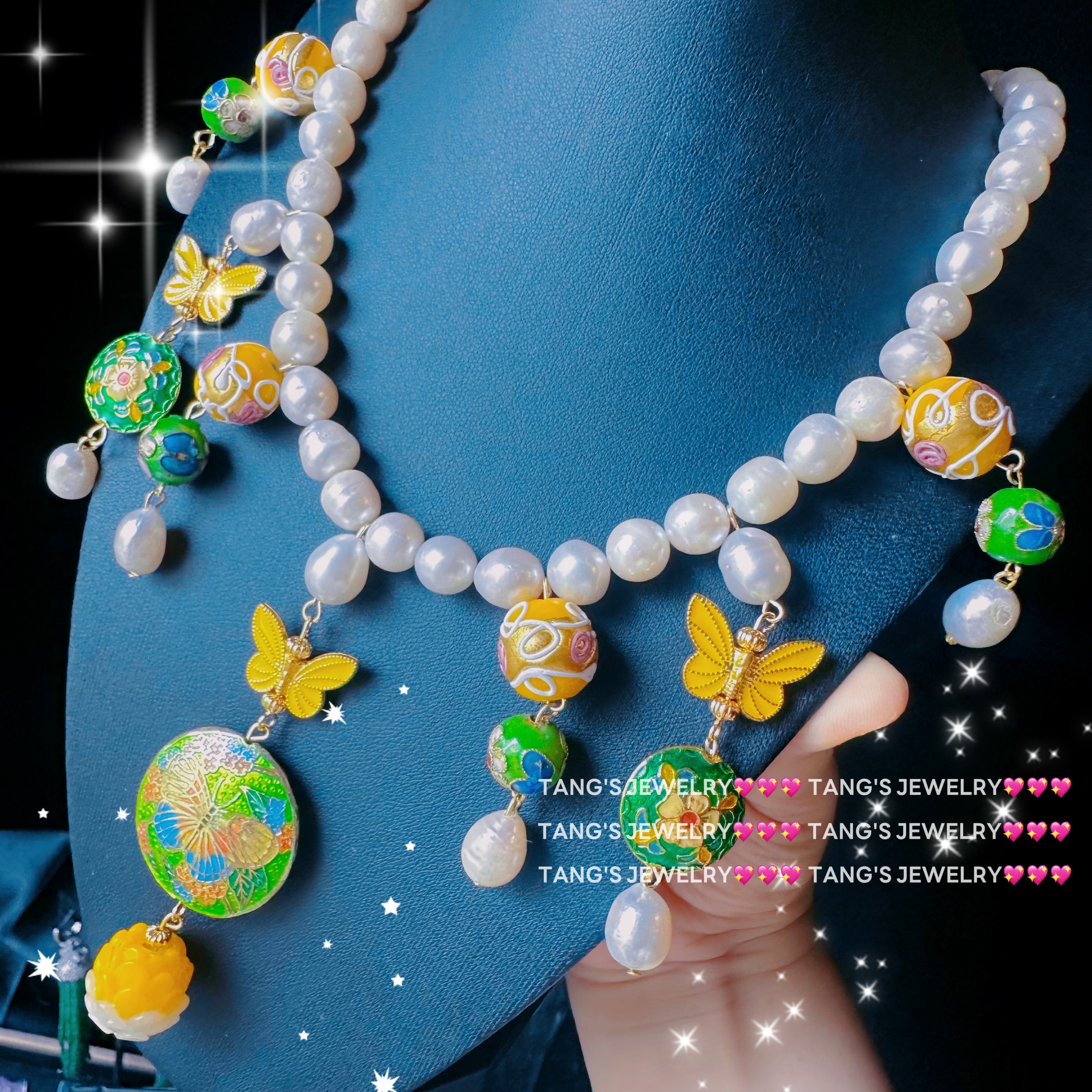 高奢孤品｜人鱼泪珠与花园精灵 项链耳饰胸针
