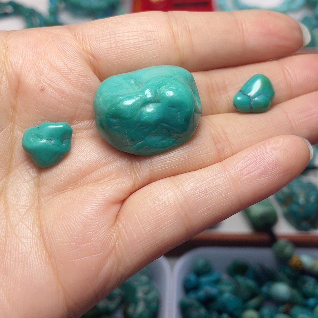 鱼***扣绿松石未镶嵌手链