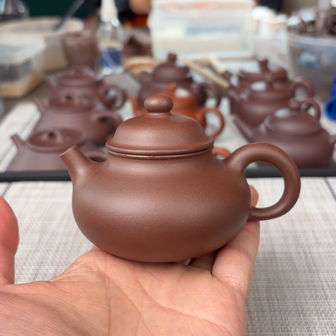 紫砂茶壶微瑕半手工台西紫泥容天壶150cc