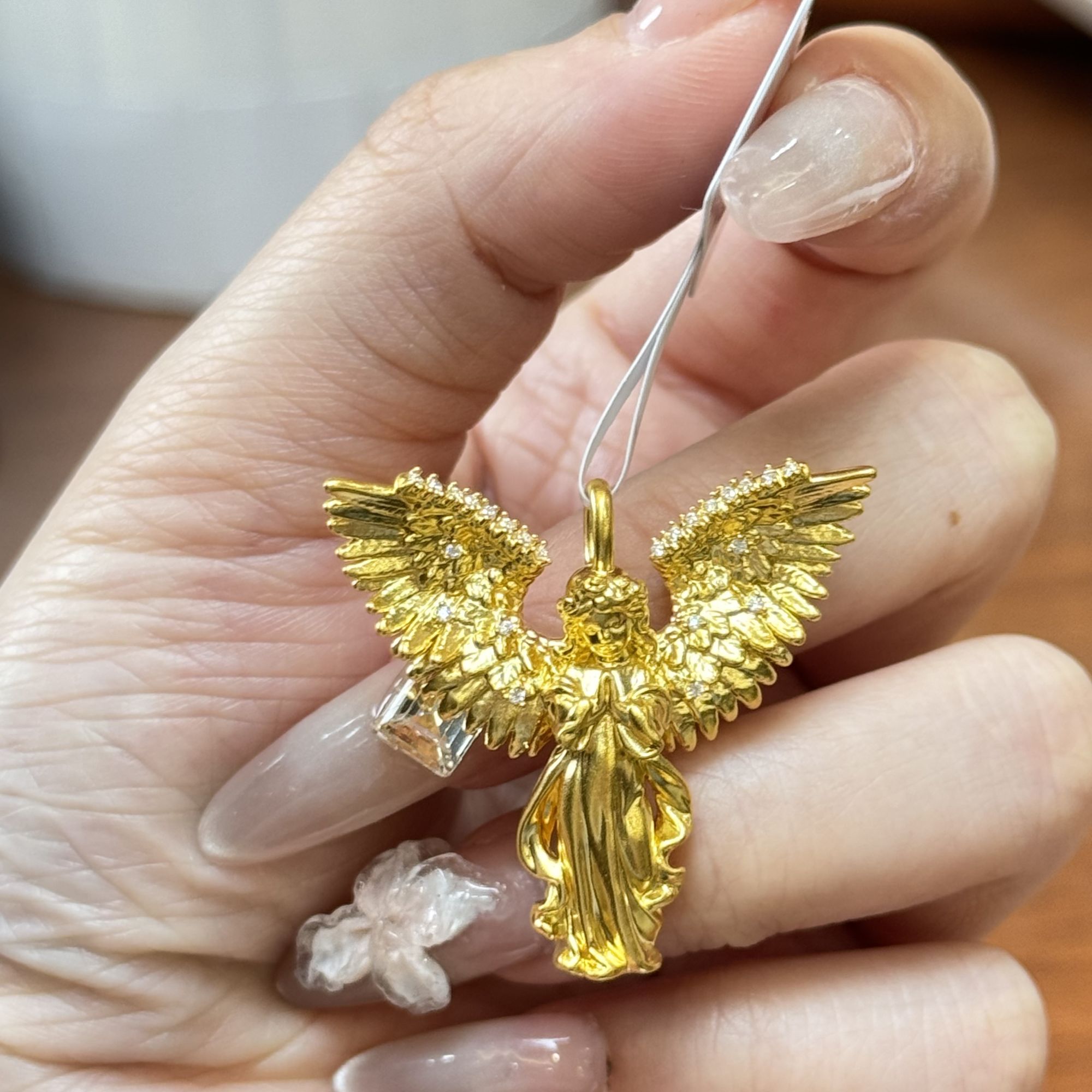 小飞专属Y【守护天使点钻吊坠】--足金999精工5D（附加198/138）