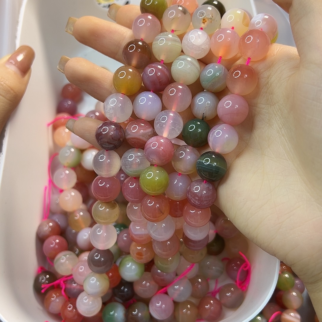 玛瑙/玉髓合金珠宝半成品盐源玛瑙卡12一条