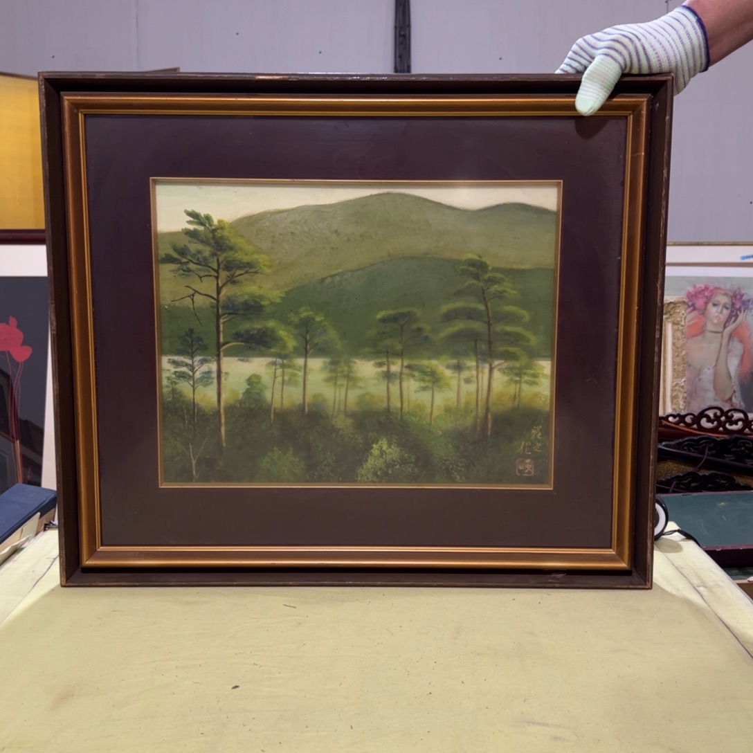 绘画威*屏风框画茶空间设计