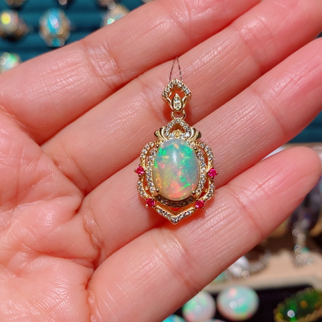 欧泊欧泊吊坠银S925镶嵌