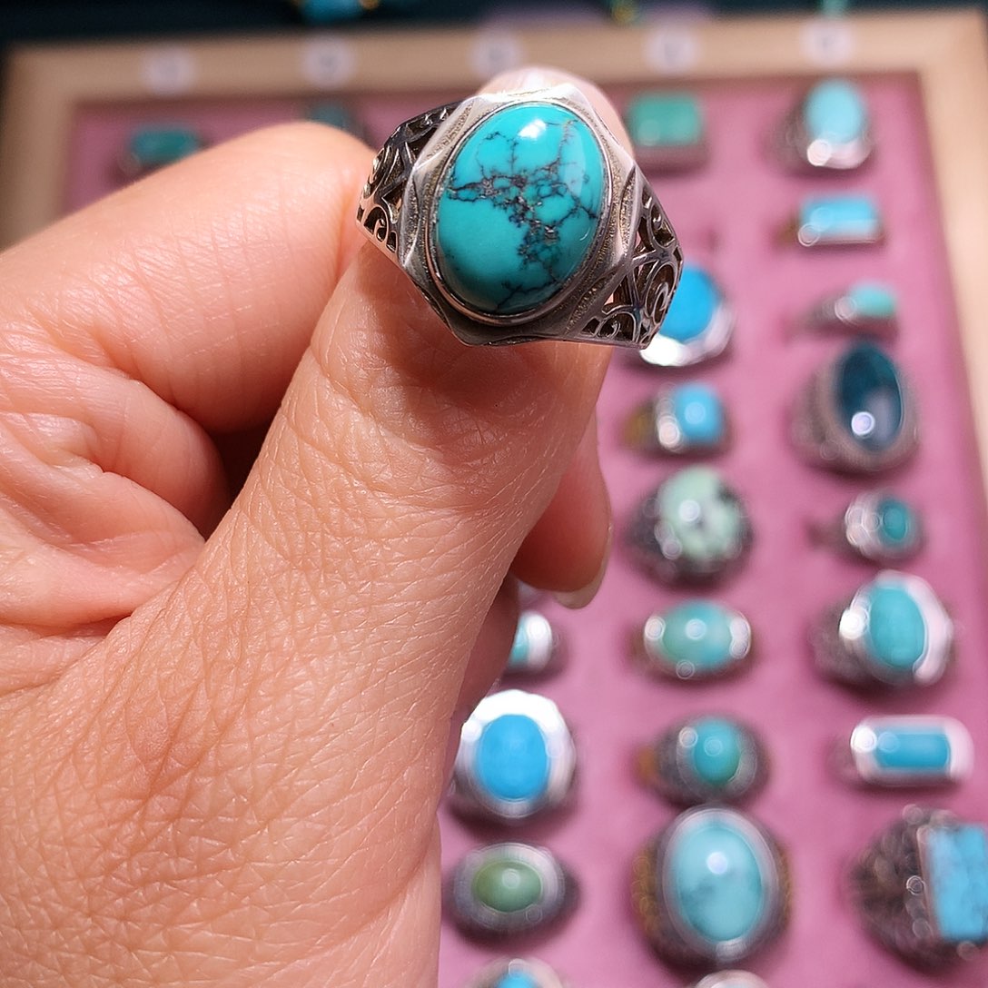 绿松石银S925镶嵌挂件好*佬