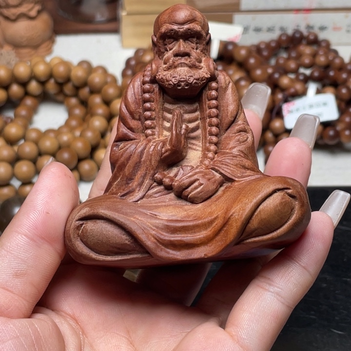 檀香木把件檀香达摩