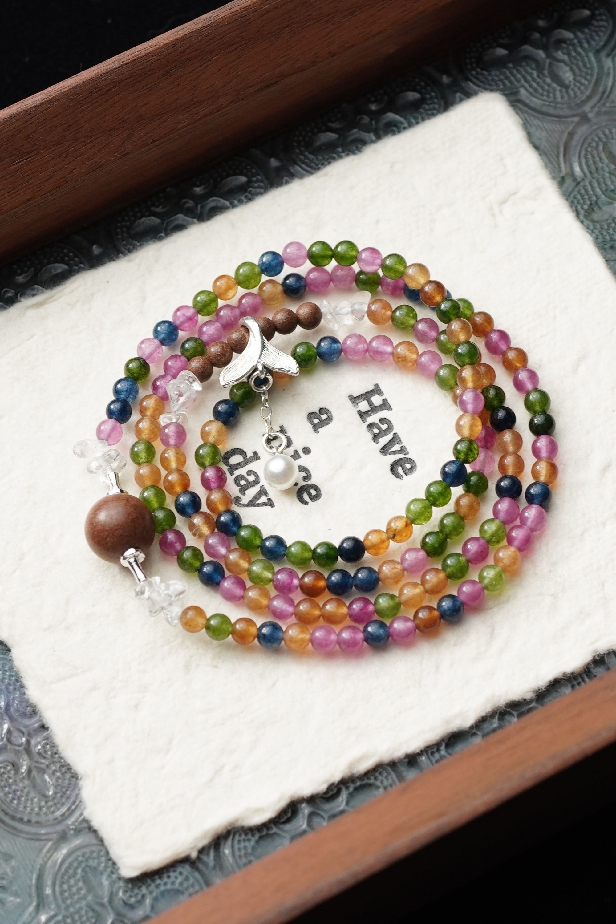 扎西德勒 合香瑶池香4mm圆珠顶珠12mm多圈手串